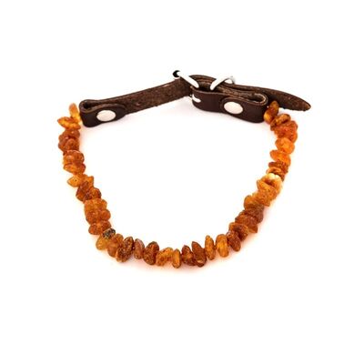Wholesaler of jewelry and accessories - Dog collar 25-30 cm raw amber