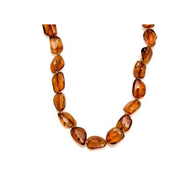 Wholesale jewelry and accessories - Necklace with natural cognac amber from the Baltic Sea, length 42 cm