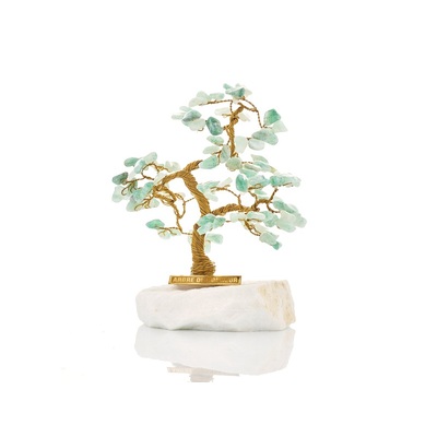 Wholesaler of jewelry and accessories - Tree of happiness 13 cm with aventurine (105 petals) and Greek marble