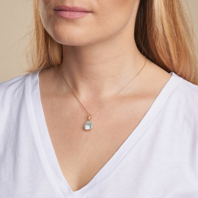 Wholesaler of jewelry and accessories - Pendant with natural blue topaz, in 750/1000 gold